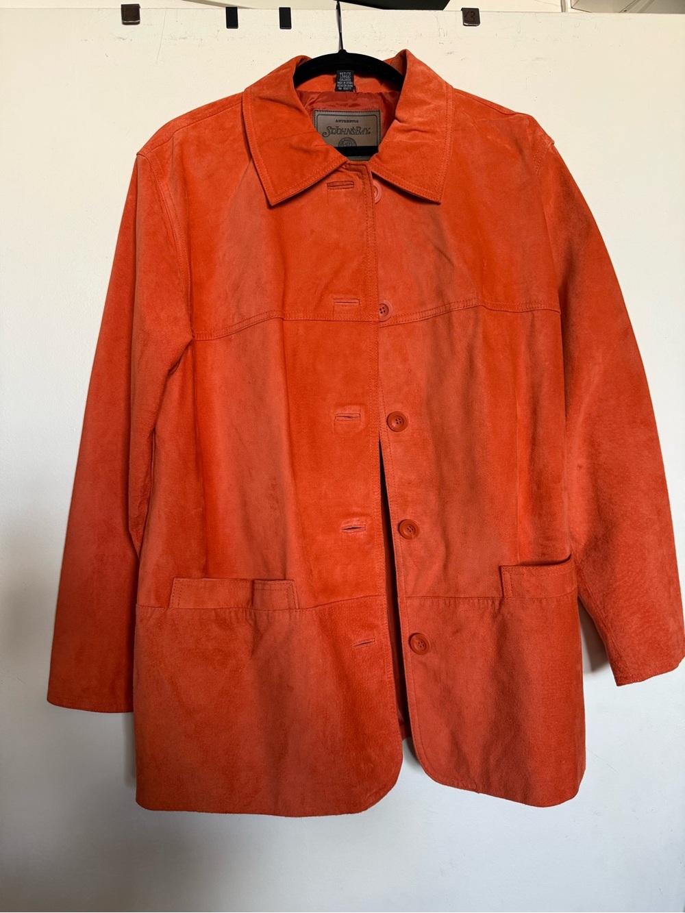 Vintage St. John’s Bay Orange Suede Leather Jacket Petite L